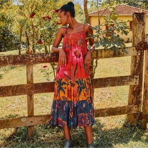 NWT FARM Rio Mixed Print Maxi Dress Size M